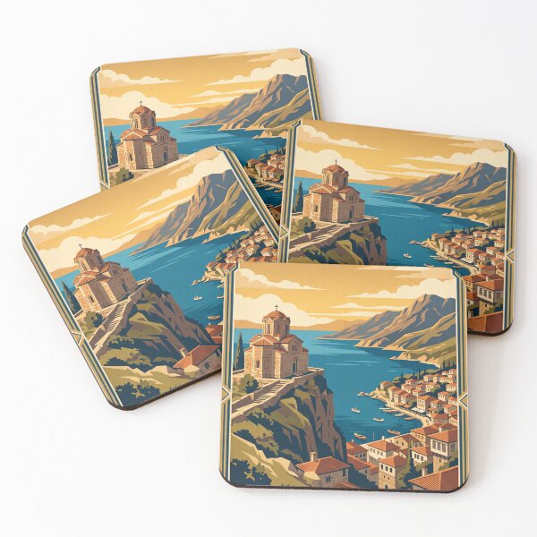 Item preview, Ohrid Macedonia Vintage Travel Poster designed and sold by Bomax121.