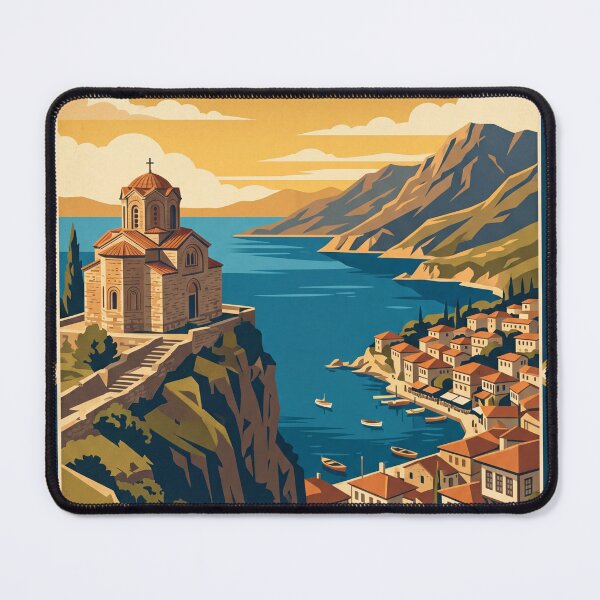 Item preview, Ohrid Macedonia Vintage Travel Poster designed and sold by Bomax121.