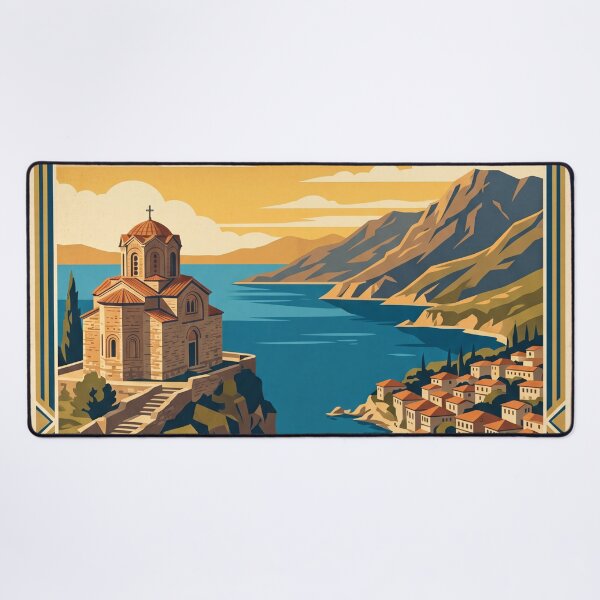 Item preview, Ohrid Macedonia Vintage Travel Poster designed and sold by Bomax121.