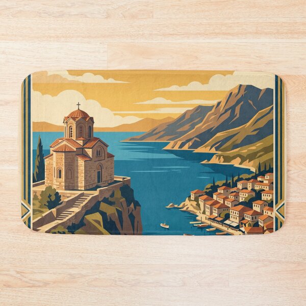 Item preview, Ohrid Macedonia Vintage Travel Poster designed and sold by Bomax121.