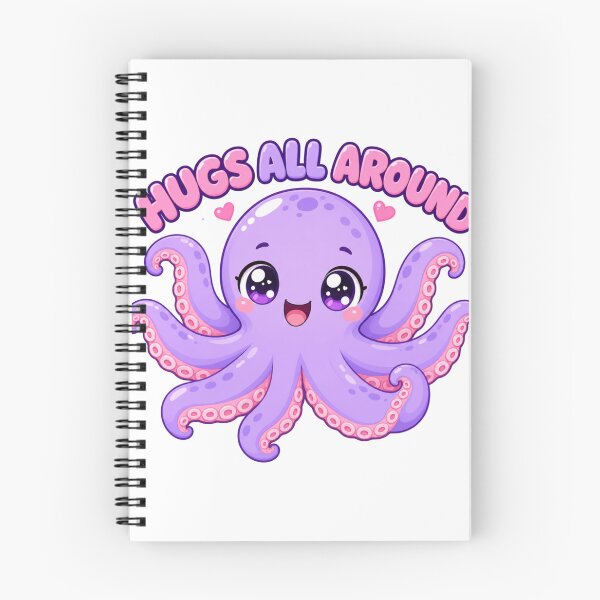 Item preview, Hugs All Around Cute Kawaii Octopus Saying designed and sold by BoosterShop.
