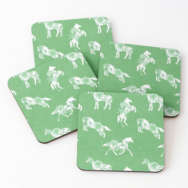 Item preview, Spring Stallion -Monochrome Forest Green designed and sold by Fabricatemyart.