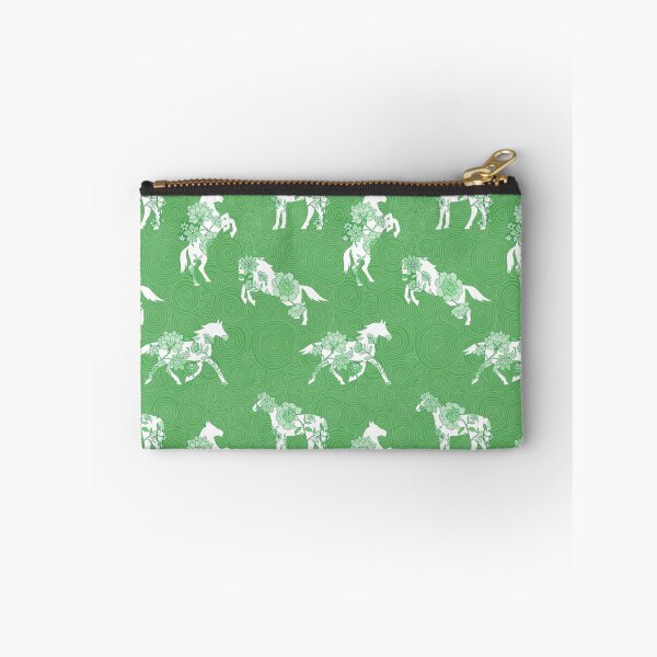 Item preview, Spring Stallion -Monochrome Forest Green designed and sold by Fabricatemyart.