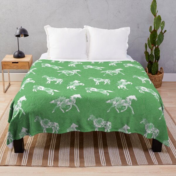 Item preview, Spring Stallion -Monochrome Forest Green designed and sold by Fabricatemyart.