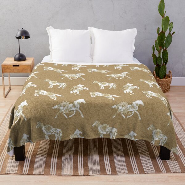 Item preview, Spring Stallion -Monochrome Golden Ochre designed and sold by Fabricatemyart.