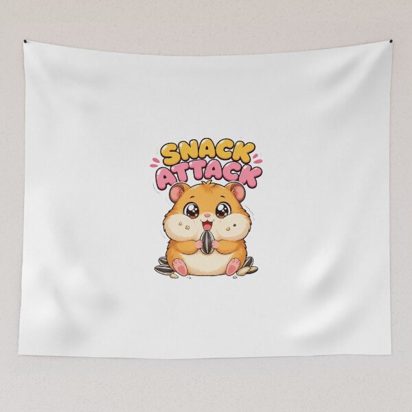 Item preview, Snack Attack Cute Kawaii Hamster Saying designed and sold by BoosterShop.