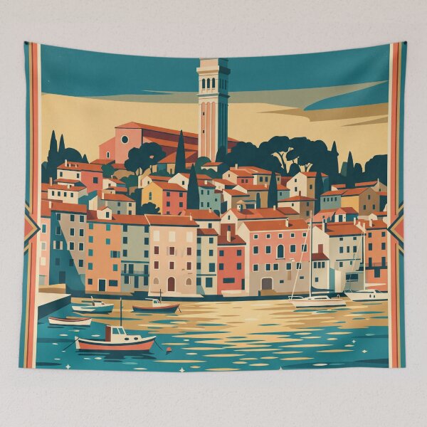 Item preview, Rovinj Croatia Vintage Travel Poster designed and sold by Bomax121.