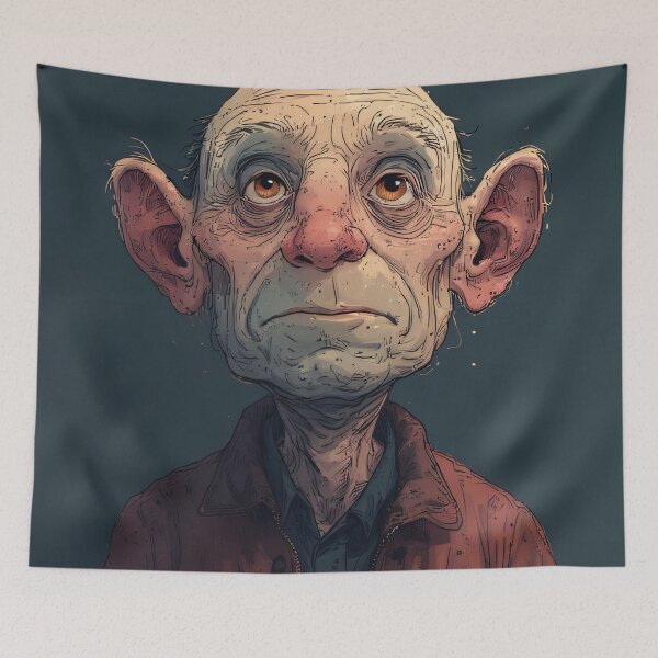 Item preview, Old man with a wrinkled face and large ears designed and sold by Mianku | Für das Leben.