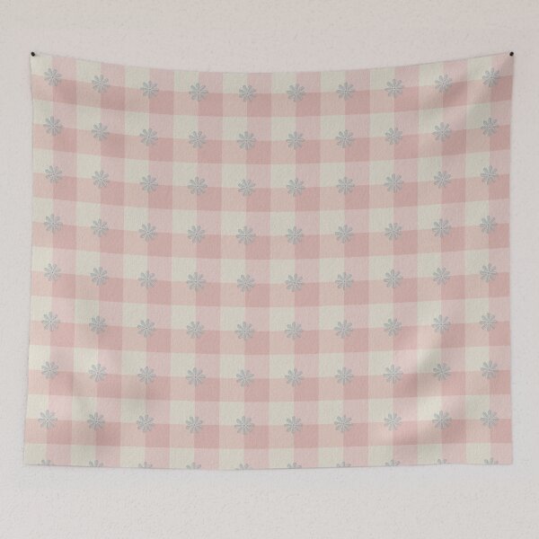 Item preview, Hand-Drawn Blush Daisy Gingham Pattern designed and sold by WEBiC-ART Creative Studio.
