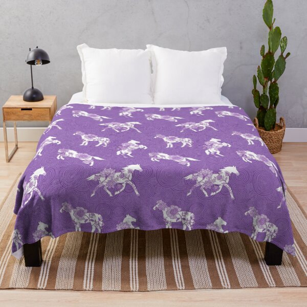Item preview, Spring Stallion -Monochrome Majestic Plum designed and sold by Fabricatemyart.
