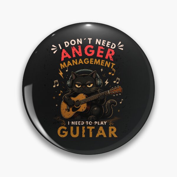 Item preview, I Don't Need Anger Management I Need to Play Guitar Funny Cat Design designed and sold by Joyful-Pixel.