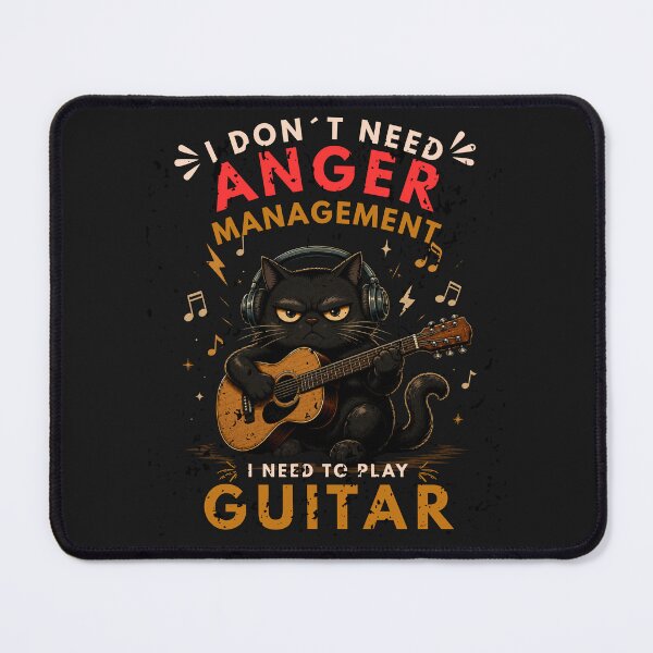 Item preview, I Don't Need Anger Management I Need to Play Guitar Funny Cat Design designed and sold by Joyful-Pixel.