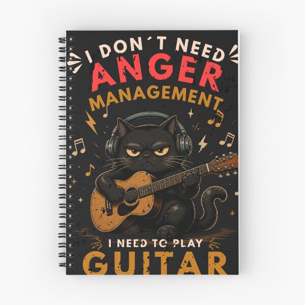 Item preview, I Don't Need Anger Management I Need to Play Guitar Funny Cat Design designed and sold by Joyful-Pixel.