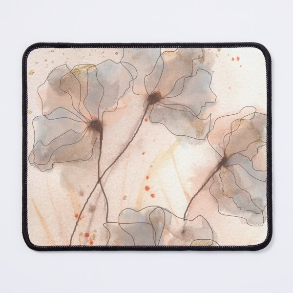 Item preview, Ethereal Floral Line Art - Modern Dusty Blue and Nude Watercolor designed and sold by WaterColorCats1.