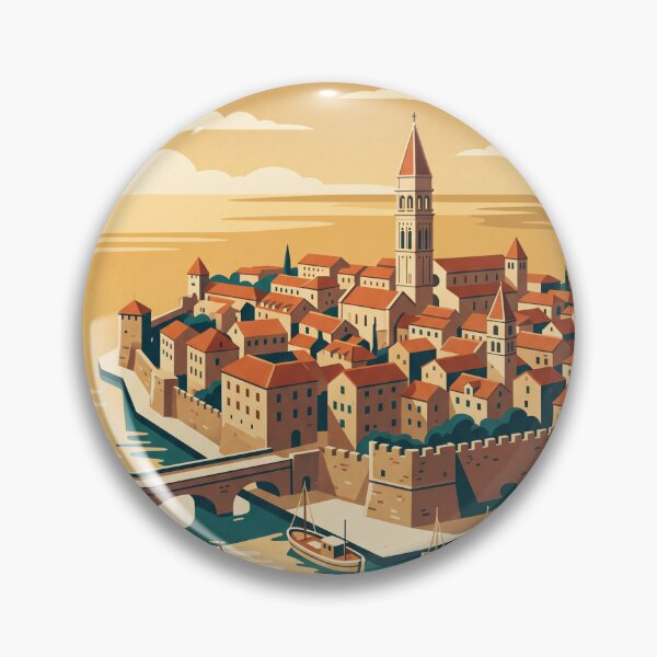 Item preview, Trogir Croatia Vintage Travel Poster designed and sold by Bomax121.