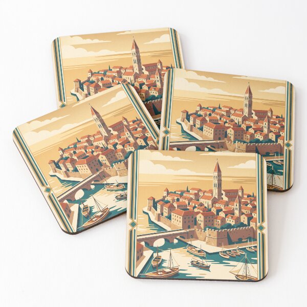 Item preview, Trogir Croatia Vintage Travel Poster designed and sold by Bomax121.