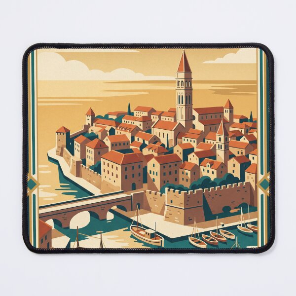 Item preview, Trogir Croatia Vintage Travel Poster designed and sold by Bomax121.