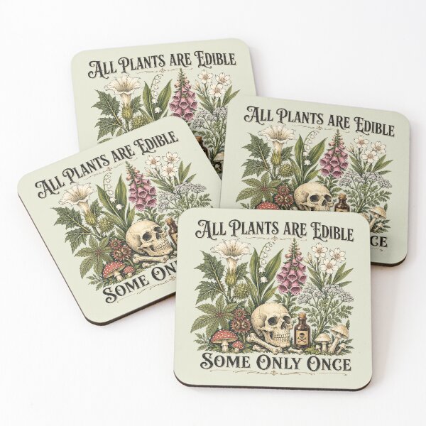 Item preview, All Plants Are Edible Some Only Once Funny Gardening Dark Botanical Gothic Plant Lover 2 designed and sold by modoodles357.
