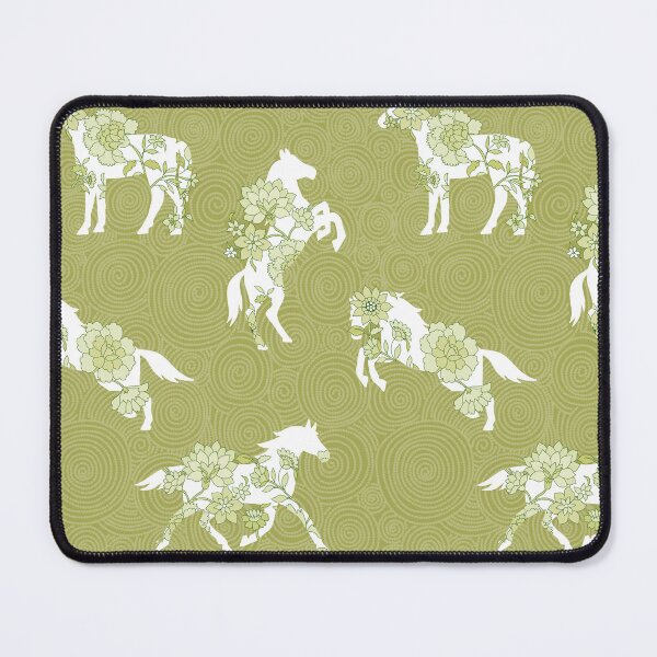 Item preview, Spring Stallion -Monochrome Moss Gold designed and sold by Fabricatemyart.