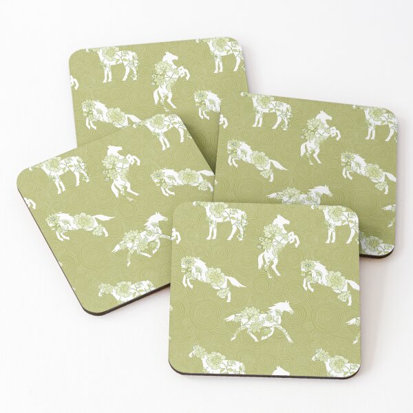 Item preview, Spring Stallion -Monochrome Moss Gold designed and sold by Fabricatemyart.