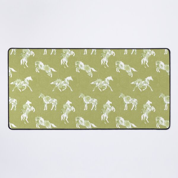 Item preview, Spring Stallion -Monochrome Moss Gold designed and sold by Fabricatemyart.