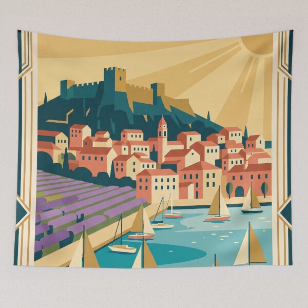 Item preview, Hvar Croatia Vintage Travel Poster designed and sold by Bomax121.