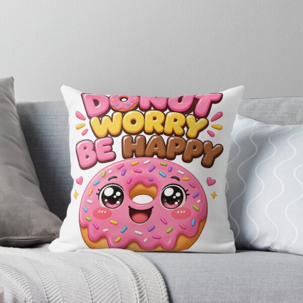 Item preview, Donut Worry Be Happy Cute Kawaii Donut designed and sold by BoosterShop.