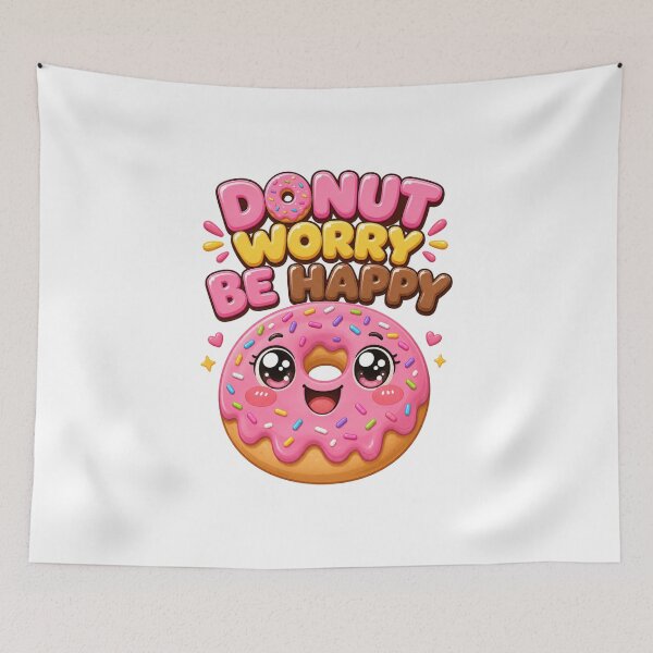 Item preview, Donut Worry Be Happy Cute Kawaii Donut designed and sold by BoosterShop.