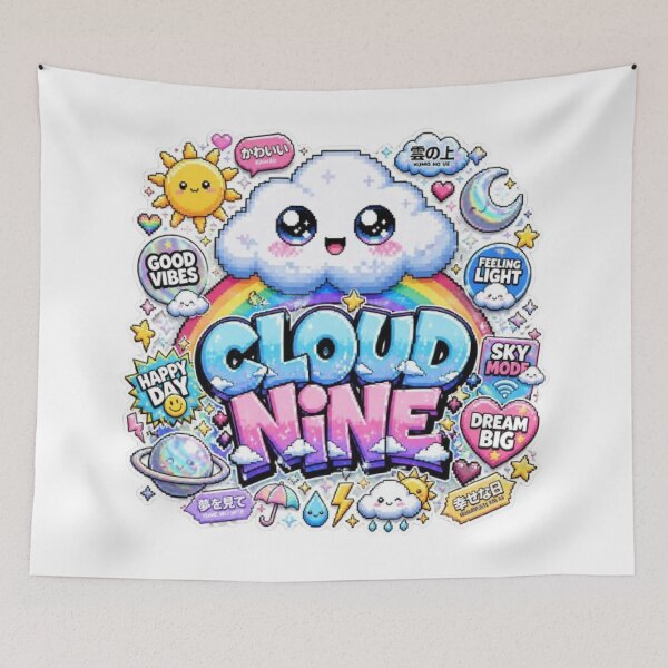 Item preview, Cloud Nine – Dreamy Pixel Cloud Gaming Sticker | Cute Neon Sky Vinyl Decal designed and sold by Stylestickers55.