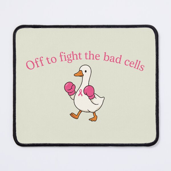 Item preview, Off To Fight The Bad Cells Breast Cancer Chemotherapy Get Well Soon Retro Duck Goose designed and sold by modoodles357.