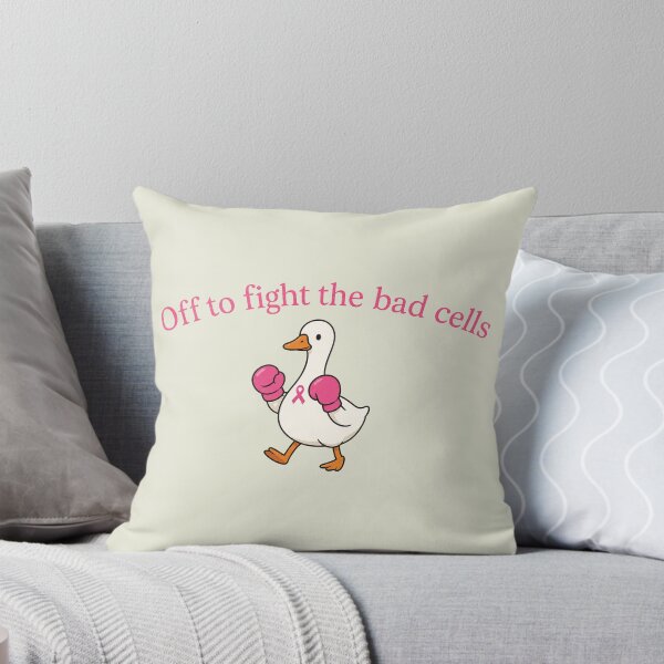 Item preview, Off To Fight The Bad Cells Breast Cancer Chemotherapy Get Well Soon Retro Duck Goose designed and sold by modoodles357.
