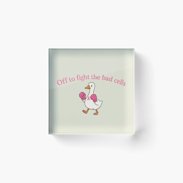 Item preview, Off To Fight The Bad Cells Breast Cancer Chemotherapy Get Well Soon Retro Duck Goose designed and sold by modoodles357.