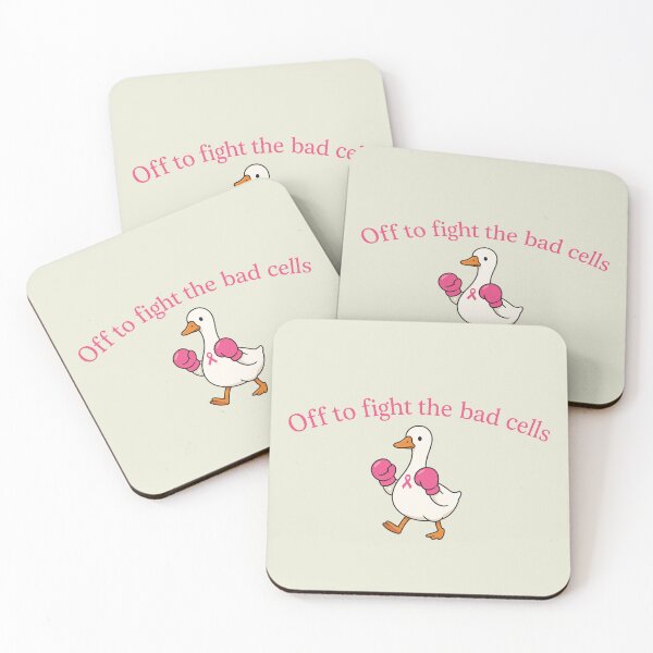 Item preview, Off To Fight The Bad Cells Breast Cancer Chemotherapy Get Well Soon Retro Duck Goose designed and sold by modoodles357.