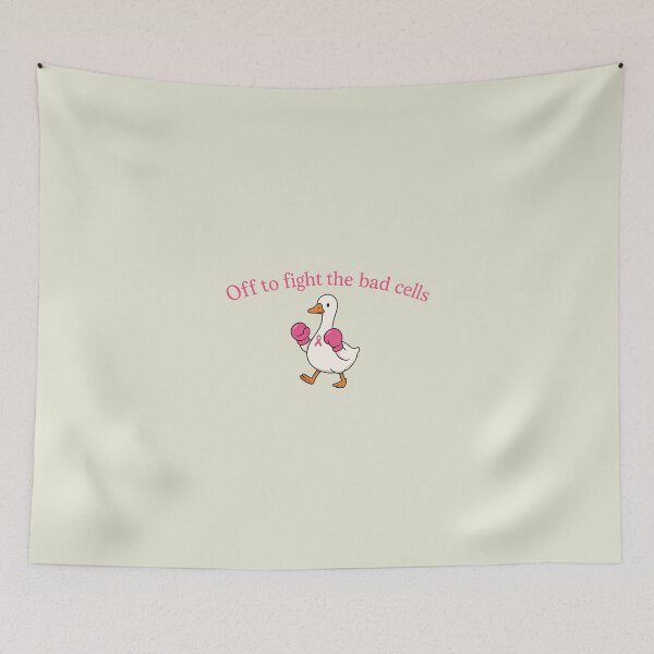 Item preview, Off To Fight The Bad Cells Breast Cancer Chemotherapy Get Well Soon Retro Duck Goose designed and sold by modoodles357.
