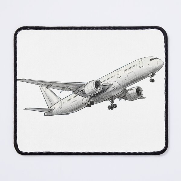Item preview, Airplane Climbing Takeoff Hand Drawn Aviation Sketch Artistic Airliner Drawing designed and sold by EMaviation_.