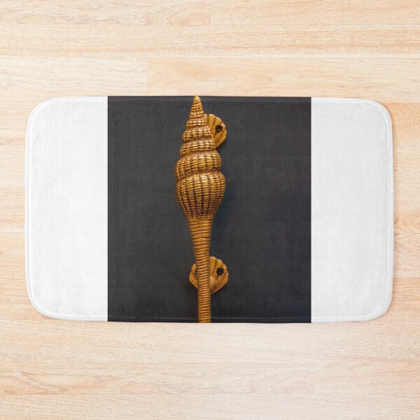 Item preview, Ornate Gold Conch Door Handle On Dark Door — Vintage Brass Shell Pull Decorative Nautical Hardware designed and sold by Nmallia.