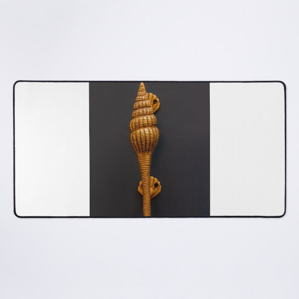 Item preview, Ornate Gold Conch Door Handle On Dark Door — Vintage Brass Shell Pull Decorative Nautical Hardware designed and sold by Nmallia.