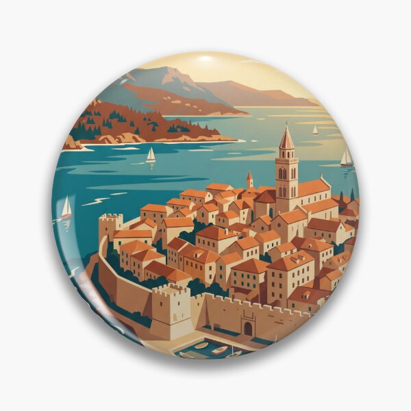 Item preview, Korčula Croatia Vintage Travel Poster designed and sold by Bomax121.