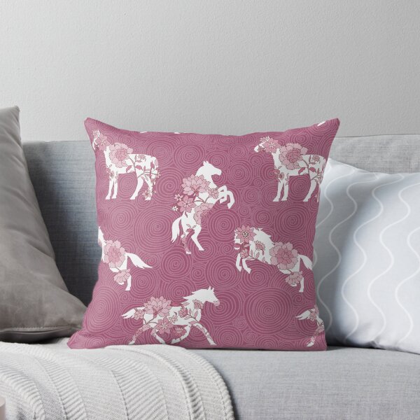 Item preview, Spring Stallion -Monochrome Raspberry Rose designed and sold by Fabricatemyart.