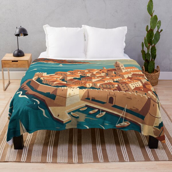 Item preview, Korčula Croatia Vintage Travel Poster designed and sold by Bomax121.