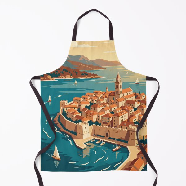 Item preview, Korčula Croatia Vintage Travel Poster designed and sold by Bomax121.
