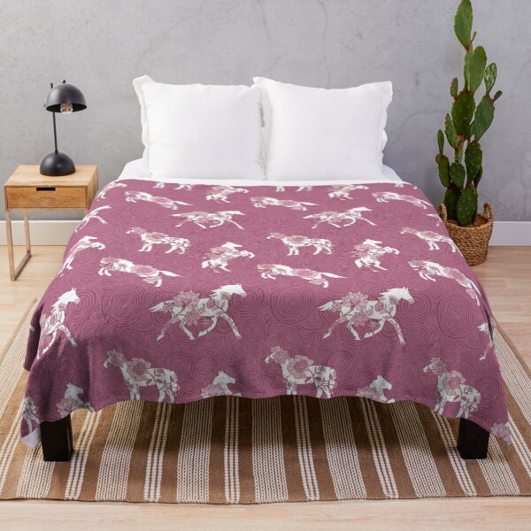 Item preview, Spring Stallion -Monochrome Raspberry Rose designed and sold by Fabricatemyart.