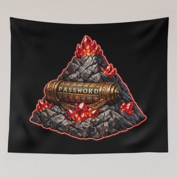 Item preview, Crystal Pyramid & Gold Vault Lock - Dark Fantasy Art designed and sold by ArtoryWorks.