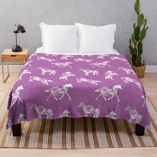Item preview, Spring Stallion -Monochrome Orchid Pink designed and sold by Fabricatemyart.