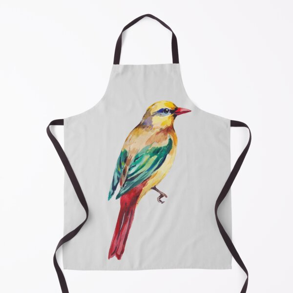 Item preview, A watercolor painting of a colorful bird with a yellow head, green wings, and a red tail designed and sold by 123ks.