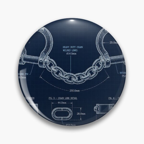 Item preview, Iron Shackles Blueprint Halloween T-Shirt | Technical Schematic Design designed and sold by SunnyDesign82.