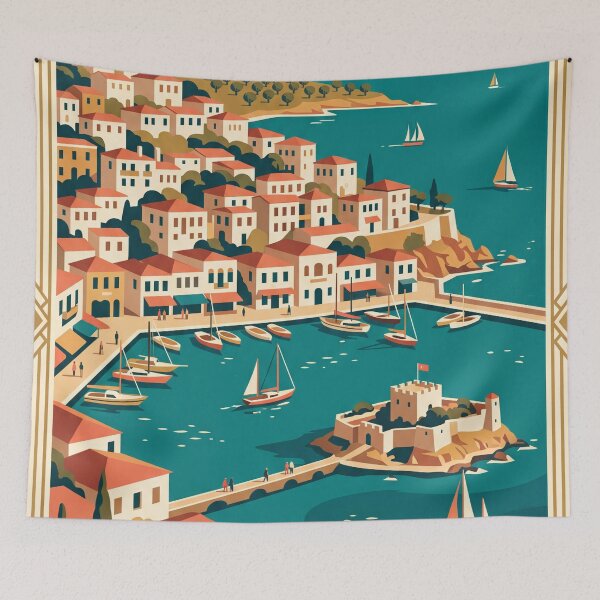 Item preview, Kusadasi Turkey Vintage Travel Poster designed and sold by Bomax121.