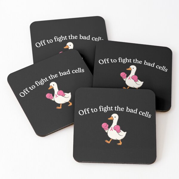Item preview, Off To Fight The Bad Cells Breast Cancer Chemotherapy Get Well Soon Retro Duck Goose 2 designed and sold by modoodles357.