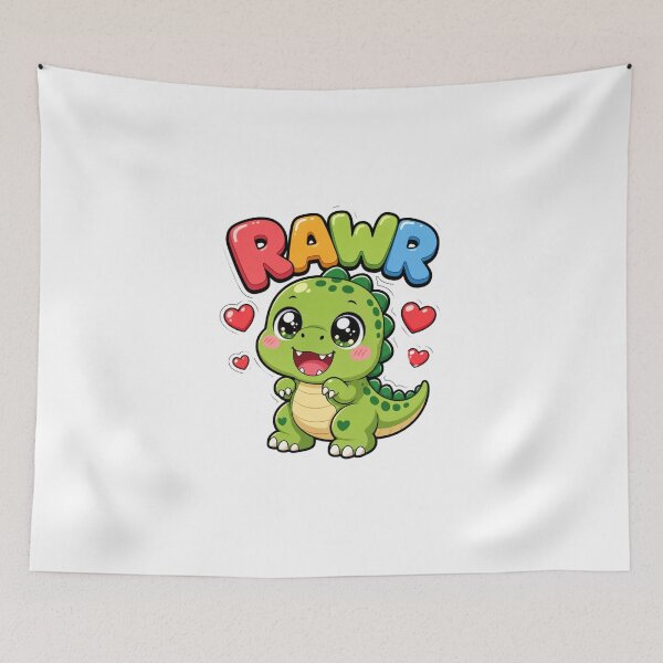 Item preview, Rawr Cute Kawaii Dinosaur T-Rex Saying designed and sold by BoosterShop.