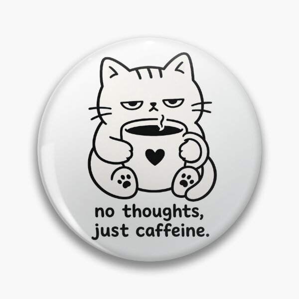 Item preview, No Thoughts, Just Caffeine – Cute Grumpy Cat Coffee SVG | Funny Cat Sticker Design | Cozy Coffee Lover PNG designed and sold by Sunny Doodle Co..
